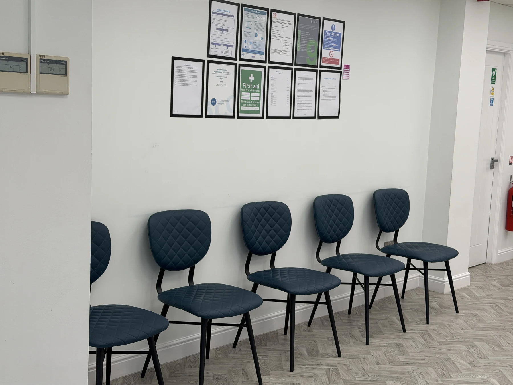 Seating and patient information inside the Leeds clinic