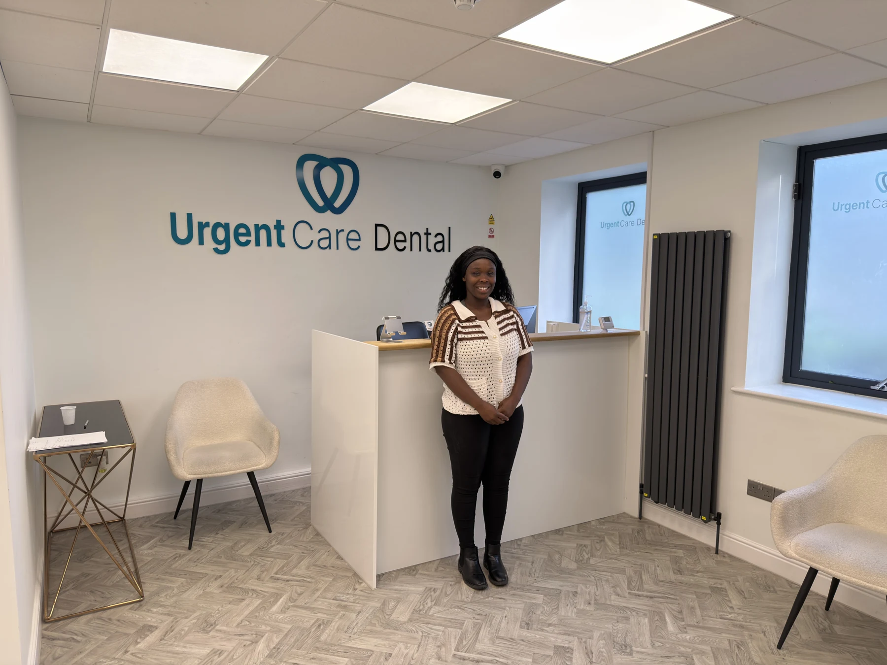 A member of the UrgentCare Dental team at the Leeds reception