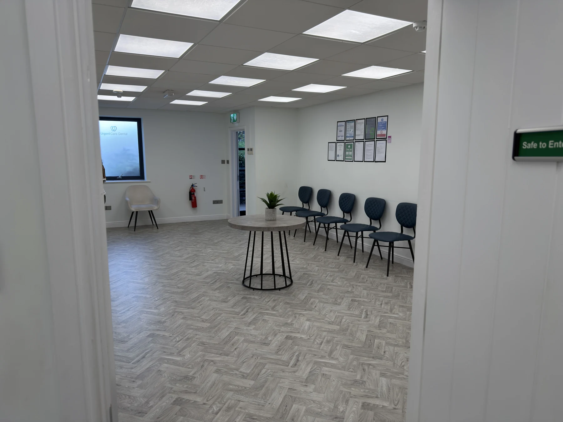 The waiting area inside the UrgentCare Dental Leeds clinic